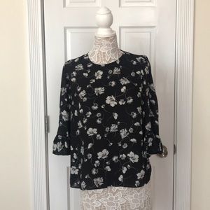Black floral patterned dress shirt